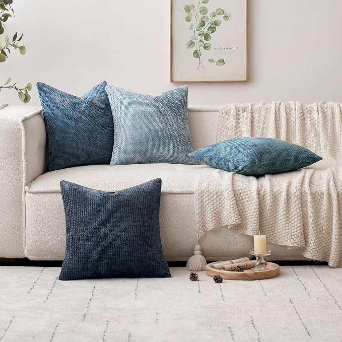 MIULEE Decorative Couch Throw Pillow Covers 20x20 Inch Coastal Blue 2 Pack | - Image 2