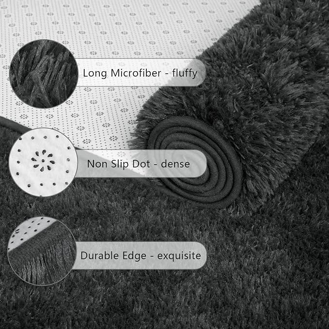 Chicrug Soft Area Rugs for Bedroom Living Room Plush Fluffy Rug 3x5 | Shag - Image 5