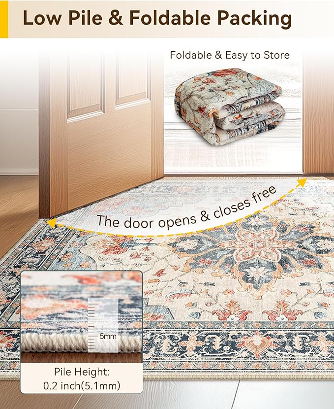 RELEANY Washable Area Rug, Runner 2'6"x10', Water Repellent, Pet Friendly - Image 4