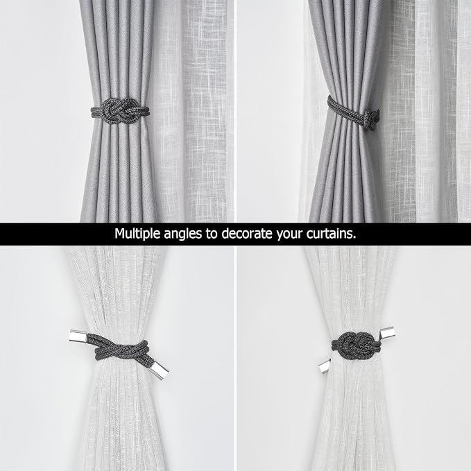 NICEEC 2 Pack Mini Magnetic Curtain Tiebacks Nordic Simple Style Drape Tie - Image 6