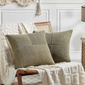 Fancy Homi 2 Packs Olive Green Decorative Throw Pillow Covers 22x22 Inch by Fancy+Homi