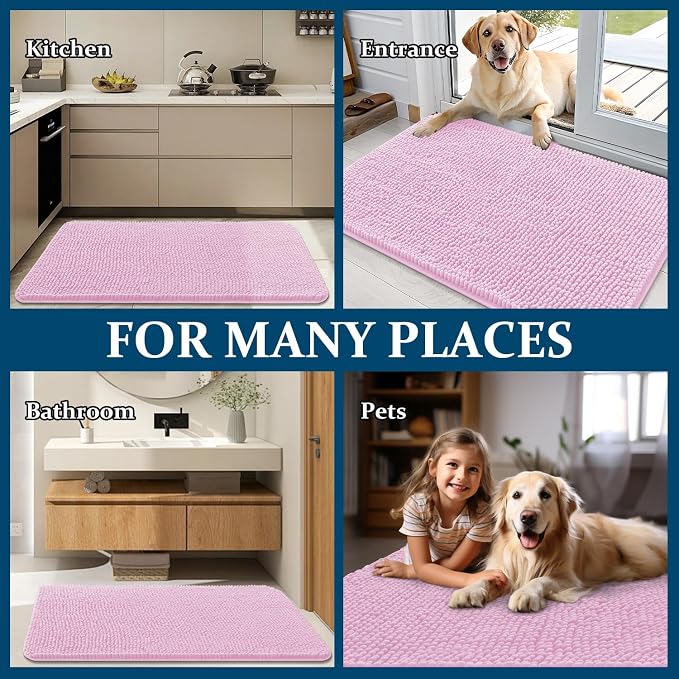 OLANLY Dog Door Mat for Muddy Paws 54x32, Super Absorbent Chenille Mud Mat | - Image 8