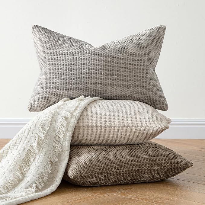 MIULEE Decorative Lumbar Throw Pillow Covers 12x20 Inch Light Gray 2 Pack | - Image 5