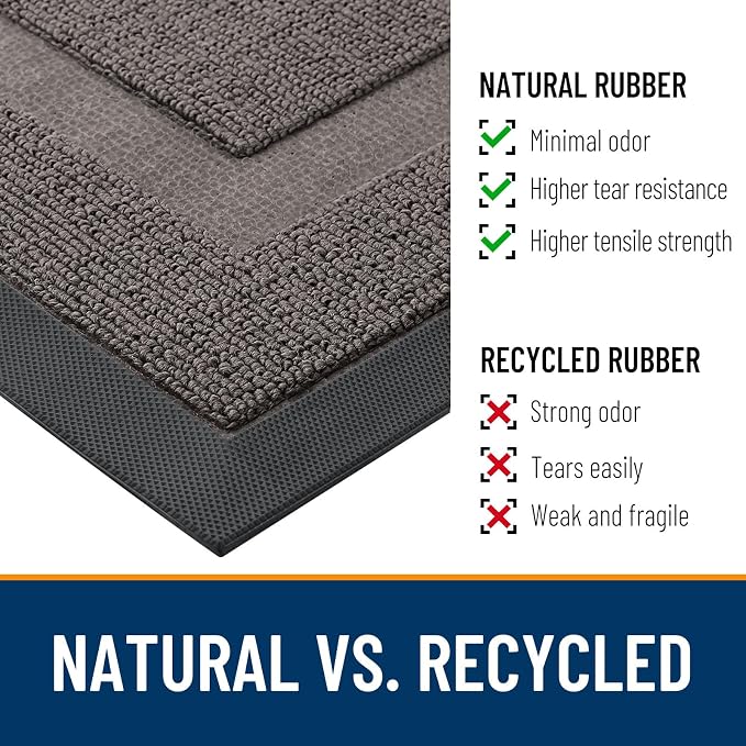 OLANLY Half Circle Front Door Mat Outside 59x34 All-Season Rubber Doormat | - Image 3