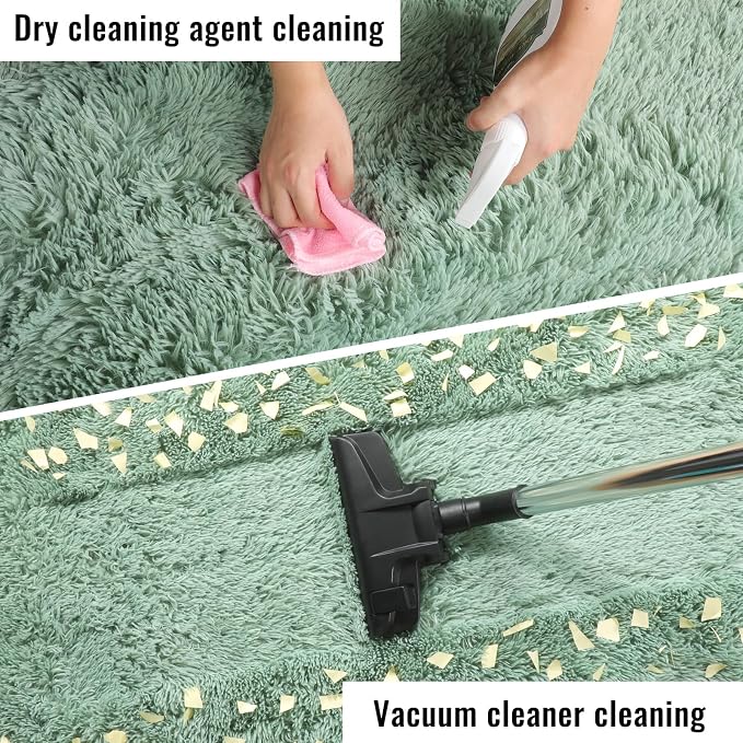 Sage Green Rugs for Bedroom 4x6 Ft, Fluffy Plush Fuzzy Carpet for Kids Room | - Image 7