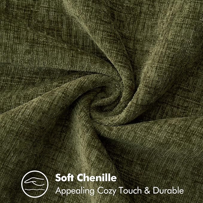 MIULEE Decorative Lumbar Throw Pillow Covers 12x20 Inch Olive Green 2 Pack | - Image 3