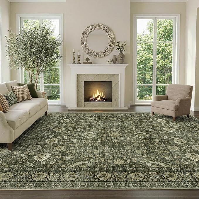4x6 Ft Area Rugs for Living Room, Soft Non-Slip Machine Washable Rug, Vintage - Image 3
