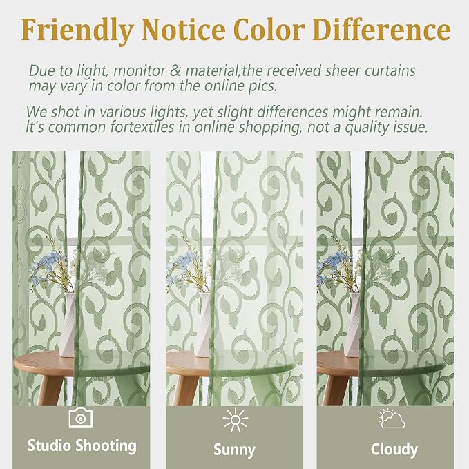 Furman Cafe Curtains 36 Inch Length 2 Panels Set, Elegant Geometric Jacquard - Image 5