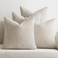 MIULEE Soft Decorative Chenille Pillow Covers Cream 20x20 Pack of 4 | Modern by MIULEE