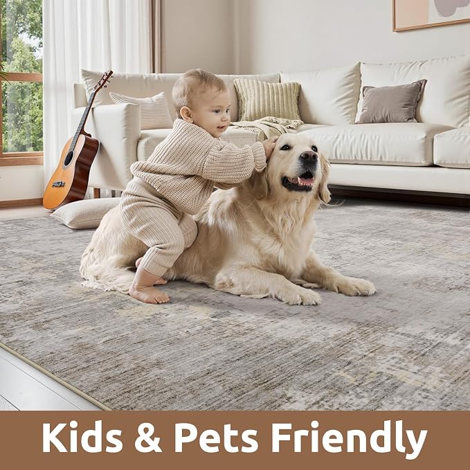 8 x 10 Area Rugs for Living Room, Machine Washable Non Slip Rug Ultra Soft Low - Image 5