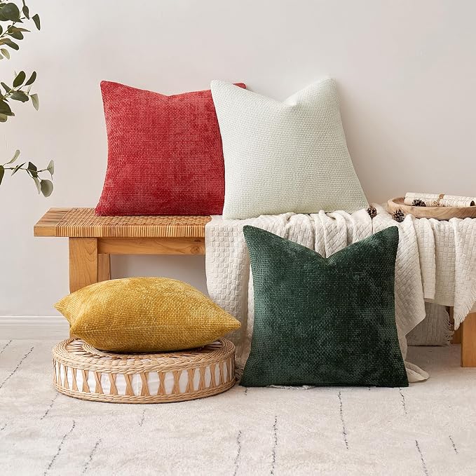 MIULEE Pack of 2 Couch Throw Pillow Covers 18x18 Inch Neutral Pure White Modern - Image 4