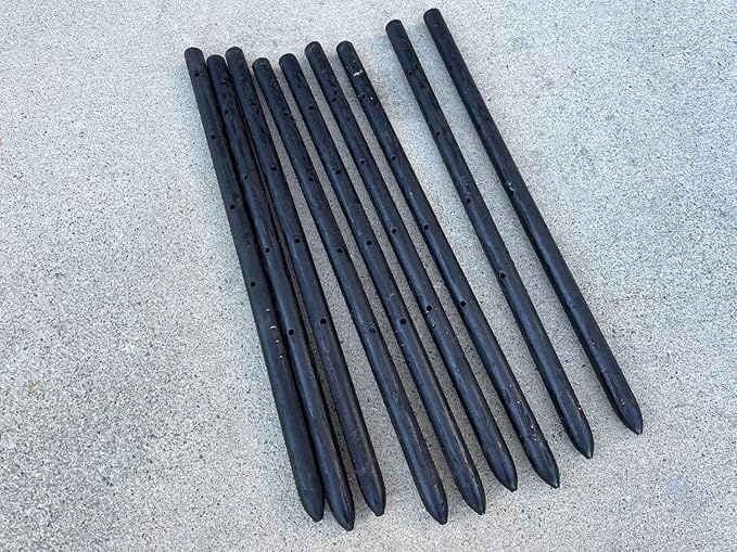 Sandbaggy Round Steel Concrete Form Stakes with Nail Holes - Rust Resistant Coating - Removable, Reusable (1000, 3/4 in X 18 in)