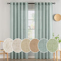 MIULEE Sea Green Linen Curtains 52x84 Inch by MIULEE
