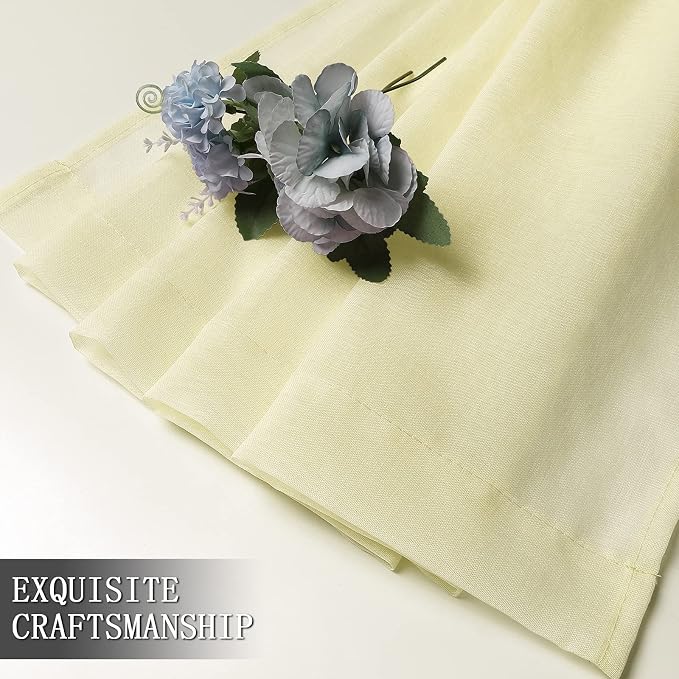 Tollpiz Sheer Curtains Bedroom Linen Textured Curtain Sheers Light Filtering - Image 7