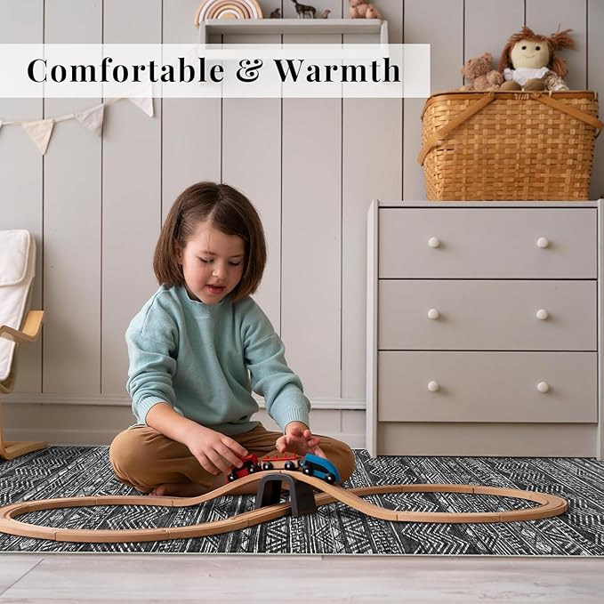 3x18 Washable Kitchen Runner Rug: Modern Moroccan Runners - Image 3