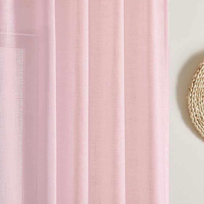 Joydeco Sheer Curtains 72 Inches Long, Window Curtains Privacy Assured - Image 5