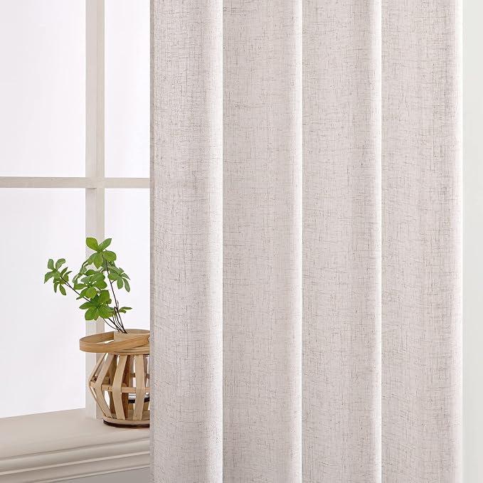 MIULEE White Linen Curtains 52x96 Inch Long - Image 5