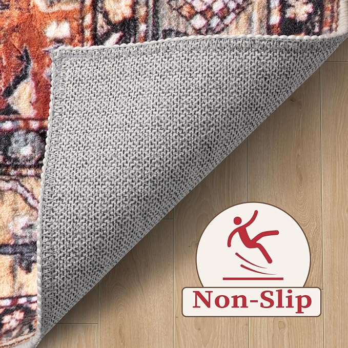 SERISSA 5x8 Area Rugs for Living Room, Large Washable Non-Slip Boho Rug - Image 4