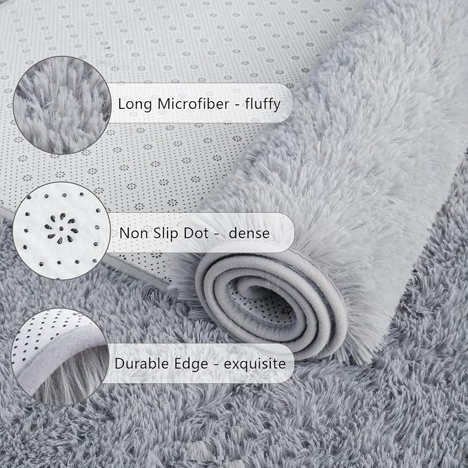 Chicrug Soft Runner Rugs for Bedroom Living Room Plush Fluffy Rug 3x10 | Shag - Image 6