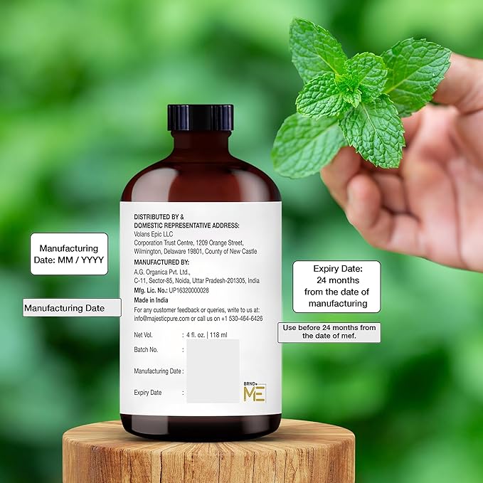 Majestic Pure Peppermint Essential Oil with Glass Dropper - Huge 4 Fl Oz - 100% Pure and Natural Peppermint Oil - Premium Grade Essential Oils for Diffuser, Aromatherapy, Soap and Candle Making