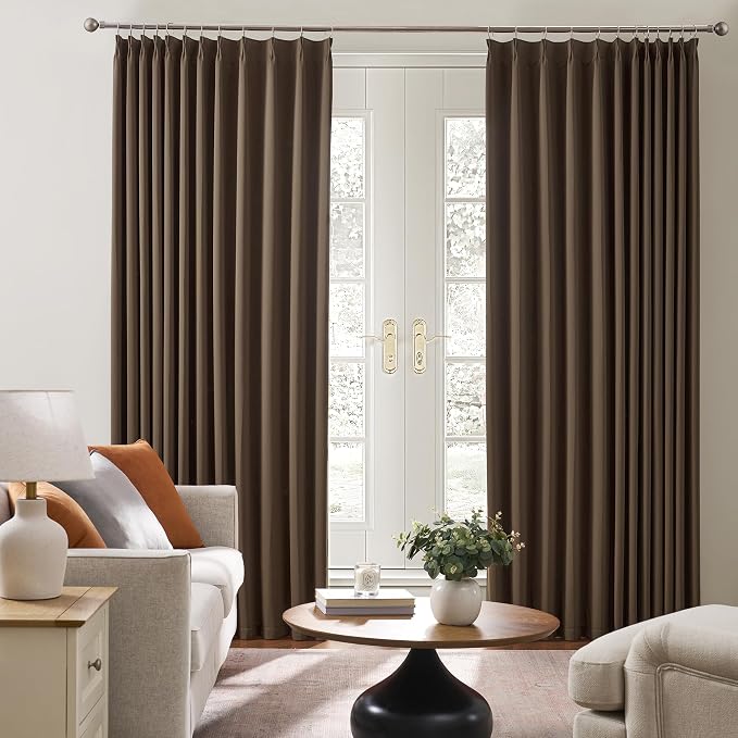 Pleated Blackout Curtains 45 Inches Long, Thermal Insulated Room Darkening - Image 4