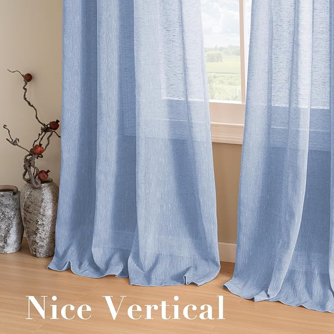 H.VERSAILTEX Linen Curtains 90 inches Long Linen Curtains/Natural Linen Blended - Image 7