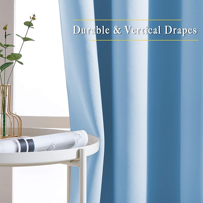 NICETOWN Sky Blue Blackout Curtains - Image 3