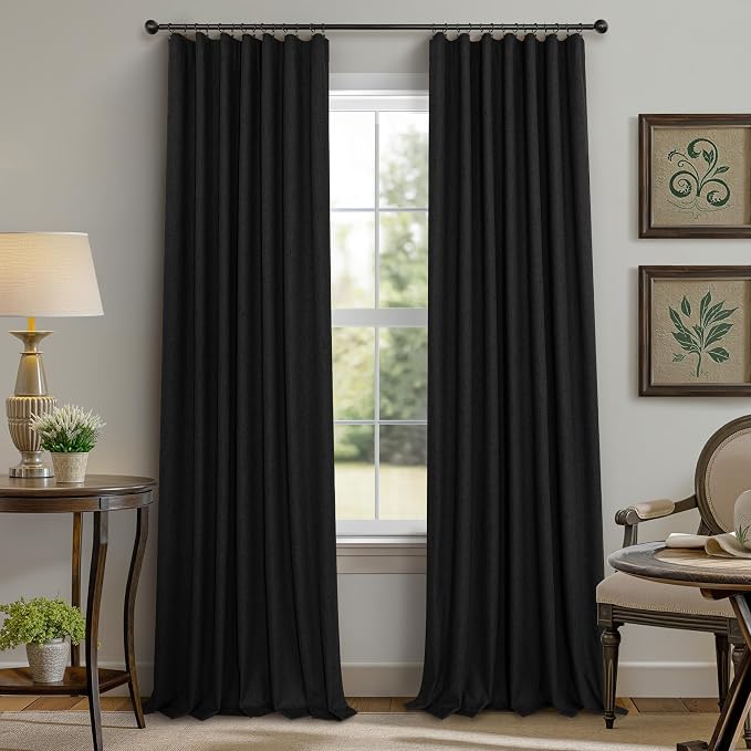 72 Inch Blackout Curtains for Living Room 2 Panel Burg Complete Black Out - Image 9