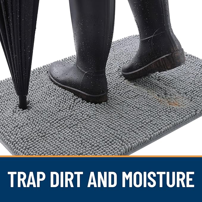 OLANLY Dog Door Mat for Muddy Paws 36x24, Super Absorbent Chenille Mud Mat | - Image 2