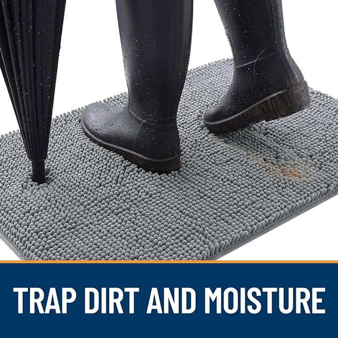 OLANLY Dog Door Mat for Muddy Paws 54x32, Super Absorbent Chenille Mud Mat | - Image 2