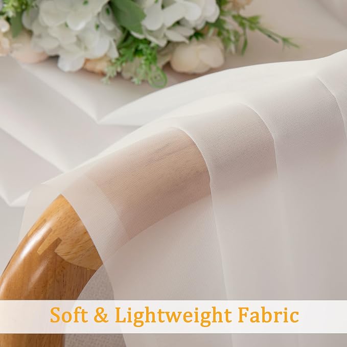 Gwine Ivory Sheer Curtains 63 Inch Length - Image 7