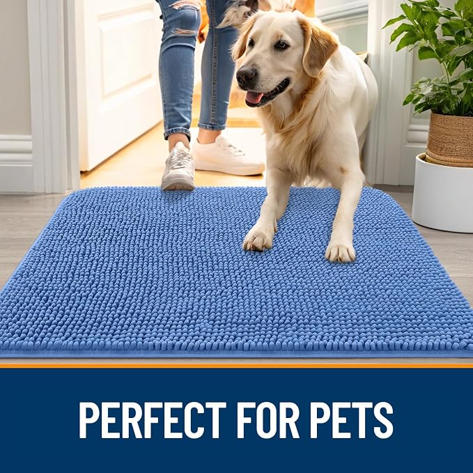 OLANLY Dog Door Mat for Muddy Paws 59x32, Super Absorbent Chenille Mud Mat | - Image 6
