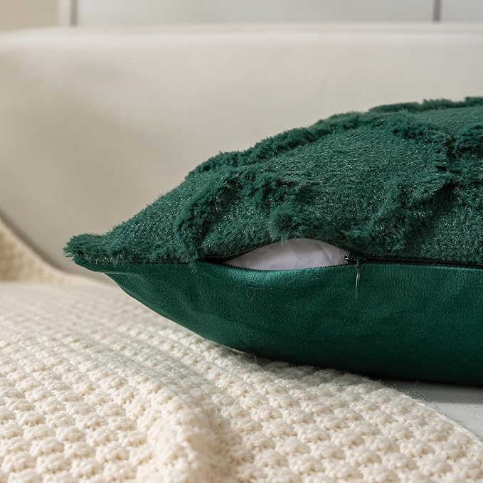 Set of 2 Soft Moroccan Throw Pillow Covers 20x20 Inch Plush Boho Decorative - Image 3