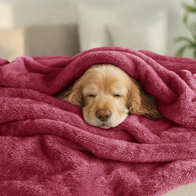Exclusivo Mezcla Plush Fuzzy Fleece Bed Blanket Queen Size, Super Soft - Image 3