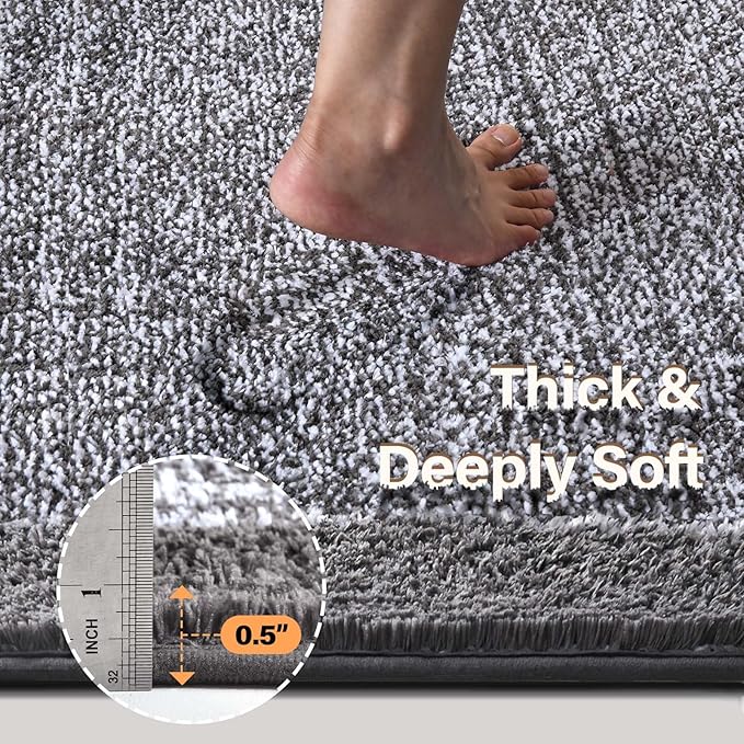 Bathroom Rugs 24x17 Non Slip Washable, Soft Absorbent Quick Dry Mats - Image 5