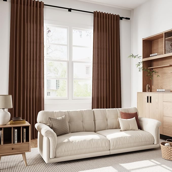 Nanspring Mocha Brown Curtains 84 Inches Long - Image 5