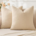 MIULEE Beige Chenille Couch Throw Pillow Covers, 20x20 | Set of 2, Soft Neutral by MIULEE
