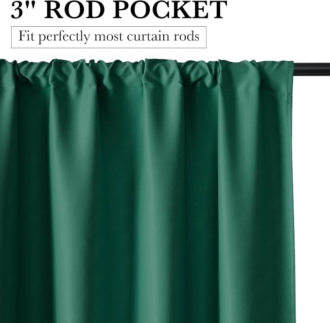 RYB HOME 100% Blackout Basement Curtains 30 inches Long, Heat & UV Blocking - Image 3