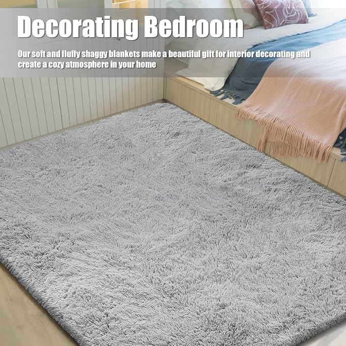 8x10 Fluffy Area Rugs for Living Room, Shag Area Rug for Bedroom - Image 8