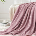 BEDELITE 3D Ribbed Berry Purple Fleece Twin Blanket by BEDELITE