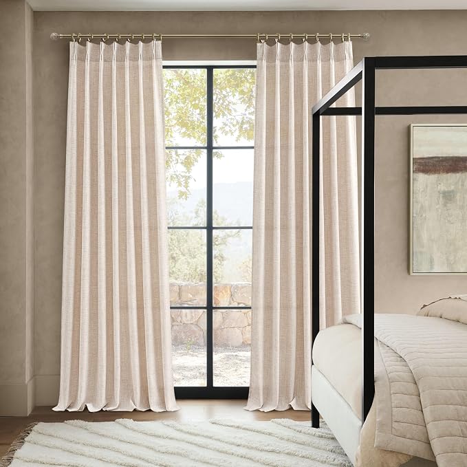 PleatedDrapes Modern Farmhouse Style Light Filtering Curtains - Image 6