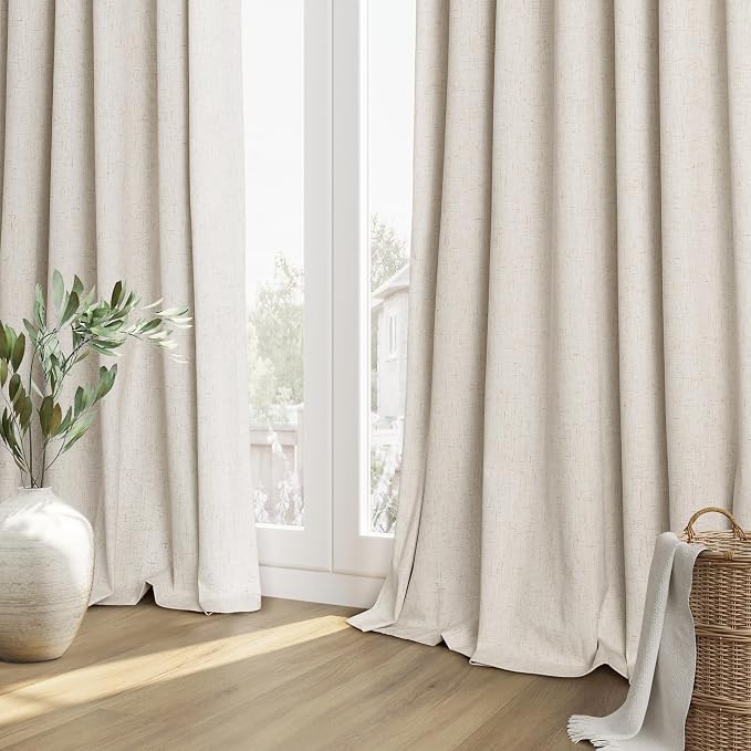 Guken 100% Blackout Linen Curtains 72 Inch Length 2 Panels Set - Image 8