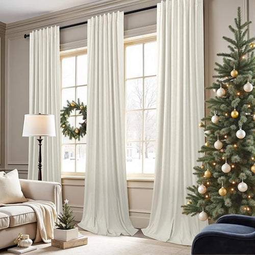 108 Inch Curtains 2 Panel Set Burg Modern Dark Out Curtains - Image 2