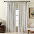 100% Blackout Pinch Pleated Linen Curtains 108 Inches Long by AUSSPVOCT