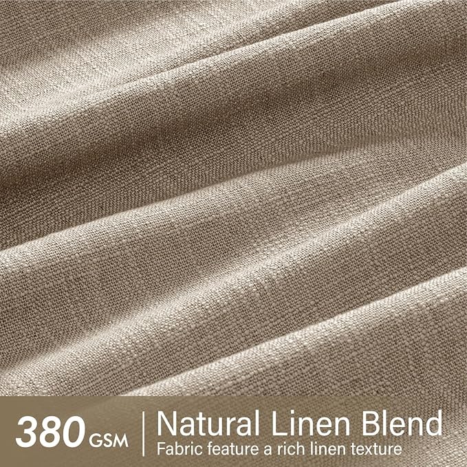 MIULEE Pinch Pleated Thick Linen Curtains 90 Inches Long 2 Panels - Image 4