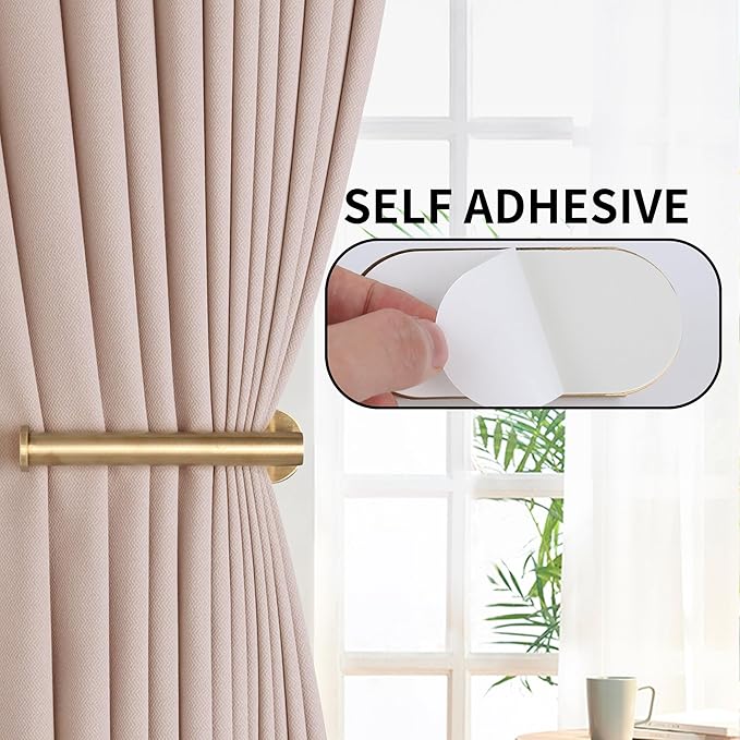Groleca 6 Pack Adhesive Curtain Holdbacks Curtain Tie Backs Curtain Holdbacks - Image 3