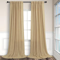 Tan Brown Linen Curtains 108 Inches Long by Pitalk