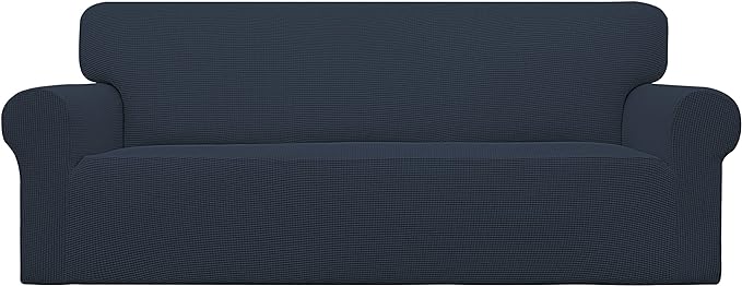 Easy-Going Stretch Oversized Sofa Couch Slipcover Washable Dark Blue | 1-Piece by Easy-Going