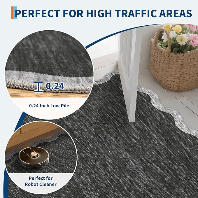 GarveeHome Scalloped Washable Area Rug 6x9 Rug - Image 6