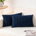 Pack of 2 Corduroy Decorative Throw Pillow Covers 12x24 Inch Soft Striped by Unknown